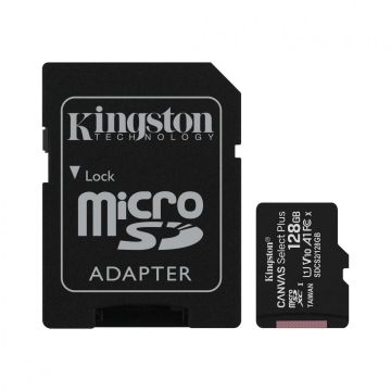 Card de memorie MicroSD Kingston Canvas Select Plus, 128GB, 100MB/s, cu adaptor