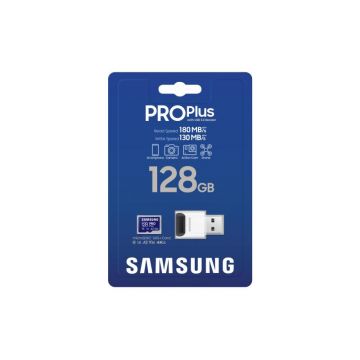 Card de Memorie SAMSUNG MicroSDHC PRO PLUS 128GB, Class10/Grade 3 cu cititor de carduri