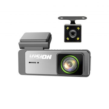 Camera auto DVR Vision Touch, Fata+Spate, Unghi filmare 120°/170°,Display 1.7'', WI-FI, 2K, Micro SD (TF CARD) max 64Gb