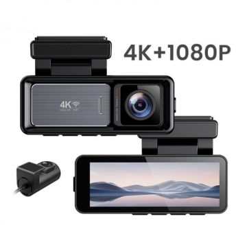 Camera Auto iSEN X20, 2.4G LTE, 3.2   IPS, 4K 25fps, WiFi Hotspot,  Modul GPS, Monitorizare la Distanta, G-sensor, Comunicare bidirectionala,  Camera fata spate