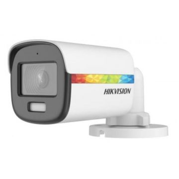 Camera de supraveghere Hikvision Turbo HD Bullet DS-2CE10DF8T-FSLN (2.8mm); 2MP, Color Vu - imagini color pe timp de noapte, mirofon audio incorporat, Aperture F1.0, senzor: 2 MP CMOS, rezolutie: 1920 (H) × 1080 (V)@25fps, iluminare: 0.0003 Lux @ (F1.0,