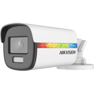 Camera supraveghere Hikvision Turbo HD ColorVu Bullet DS-2CE12DF8T-FSLN (2.8mm), 2MP, ColorVu, imagini color 24/7 (F1.0 aperture), microfon audio incorporat - audio over coaxial cable, rezolutie: 1920 × 1080@ 25fps, iluminare: 0.0003 Lux @ (F1.0, AGC