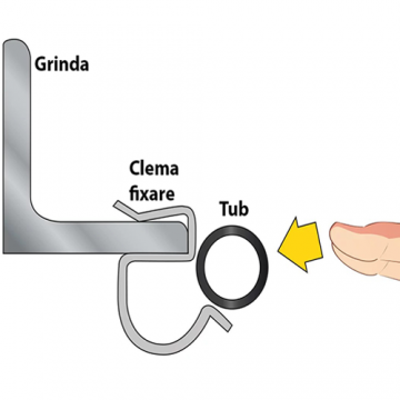 Clema fixare tub pe grinda 15-18 MM, grosime grinda 7,2-12 MM CC (100 buc.) - CELO 91218CC