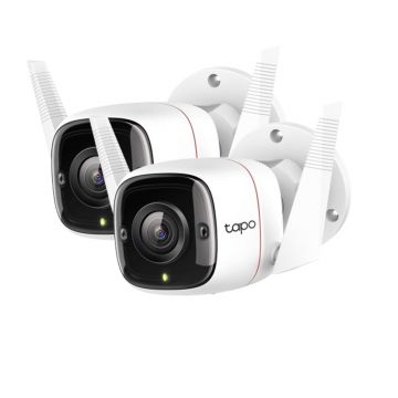 Set camere supraveghere exterior IP Wi-Fi TP-Link TAPO C310P2, 3.89 mm, 3 MP, IR 30 m, microfon si difuzor, slot card, control prin aplicatie, detectie smart, sirena, 2 bucati