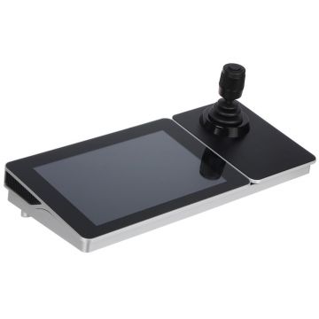 Tastatura IP de control pentru camere PTZ Hikvision DS-1600KI(B), display touchscreen de 10,1 inch, rezolutie: 1280 × 800, system de operare Android, interfata retea: 10M/100M/1000M adaptive ethernet port, WIFI, interfata audio: 1in/1out, gestioneaza
