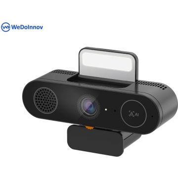 WeDoInnov Webcam Personal Office Mini 2, 5.0 Mega-pixel(2K), 2 mics, captare voce 3-5m, speaker, Ai Face Tracking