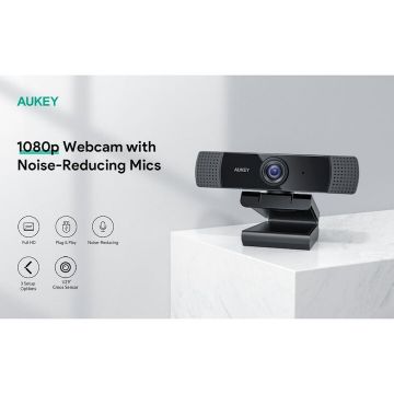 AUKEY Camera Web Aukey PC-LM1E Full HD, negru, 1.8m
