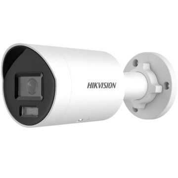 Camera de supraveghere IP Bullet 4MP Hikvision DS-2CD2046G2H-I(2.8MM), lentila fixa 2.8mm, iluminare min: 0.001 Lux @ (F1.0, AGC ON), B/W: 0 Lux cu IR 30m, slot card de memorie: microSD/microSDHC/microSDXC maxim 512GB, alarma la evenimente: Motion