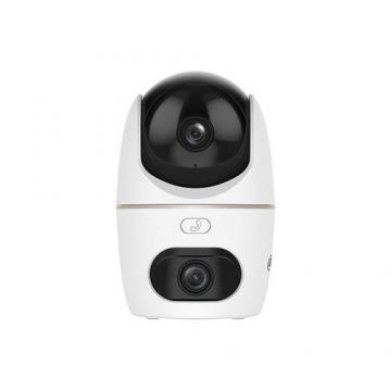 Camera supraveghere WiFi rotativa IP Dome Dahua Hero Dual H3D-3F, 3 + 3 MP, 2 x 3.6 mm, IR / lumina alba 30 m, slot card, microfon si difuzor, auto-tracking, detectie animale / oameni