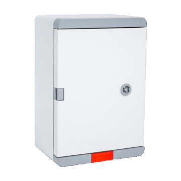 Cutie distributie IP67 din ABS gri, usa mata, placa metalica, 200x300x130 mm PD203013