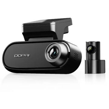 DDPAI Camera auto DVR DDPAI N5 Dual, 4K UHD frontala, 1080P spate, GPS, Wi-Fi, Supercondensator, 32GB eMMC, Negru