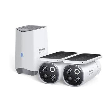 BASEUS CAMERA IP Exterior Baseus S1 Pro, 3K, 2560 x 1440, kit 2 camere + panou solar + acumulator integrat, unghi pana la 120 grade, IP67, dist. IR 30 m, tip lentila fixa 3 mm, 3 Mpx, wireless + RJ-45, slot SD card, S0TX002131 (timbru verde 0.8 lei)