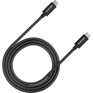 Cablu video Canyon USB-C Male - USB-C Male, 1 m, Black