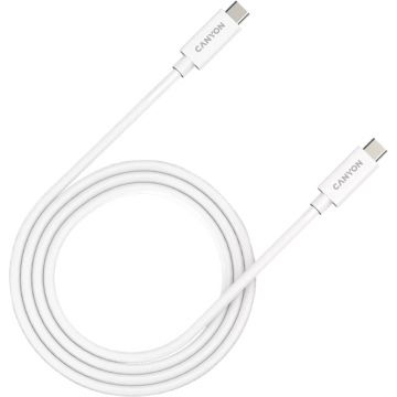 Cablu video Canyon USB-C Male - USB-C Male, 1 m , White