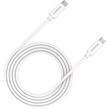 Cablu video Canyon USB-C Male - USB-C Male, 2 m, White