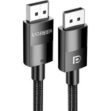 Cablu video Ugreen DP114 DisplayPort Male - DisplayPort Male, v1.4, 2 m, Negru