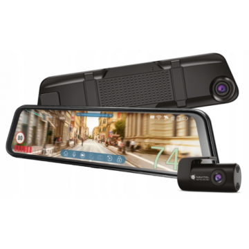 Camera Auto Duala MR750 Smart DVR 2K Oglinda Retrovizoare + Camera Spate Negru