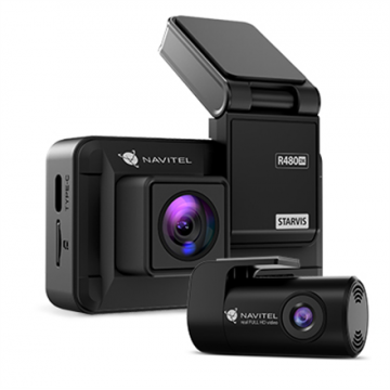 Camera Auto DVR R480 2K Duala de Bord + Spate Senzor G Negru