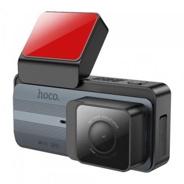 Camera Auto Fata Spate HOCO DV12, 2K, Wi-Fi, GPS, Afisaj 3.69inch (Gri)