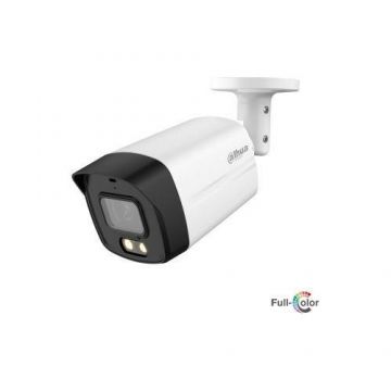 Camera de supraveghere Dahua HAC-HFW1509TLM-A-LED-0280B-S2 Bullet, analogica, 5MP, Full-color starlight, IR 40m, microfon, IP67