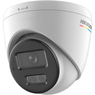 Camera de supraveghere exterior IP Turret ColorVu Hikvision DS-2CD1327G2H-LIU(2.8MM), 2MP, 2.8mm, Microfon, IP67, PoE