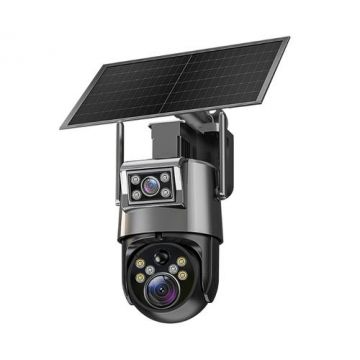 Camera de supraveghere exterior iSEN INGENIC T40N cu panou solar, 4G, Zoom Optic 10X, 1080P, Detectie miscare, Night Vision, Aplicatie dedicata (Negru)