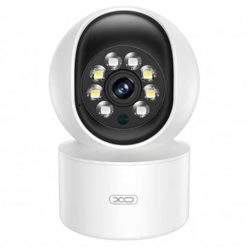 Camera de Supraveghere interior XO Design CR01, 3 MP, Wi-Fi 2.4G, Difuzor, Notificari push (Alb)