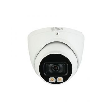 Camera supraveghere exterior Dome cu iluminare duala Dahua HAC-HDW1500T-IL-A-0280B-S2, 5 MP, IR/lumina alba 40 m, 2.8 mm, microfon