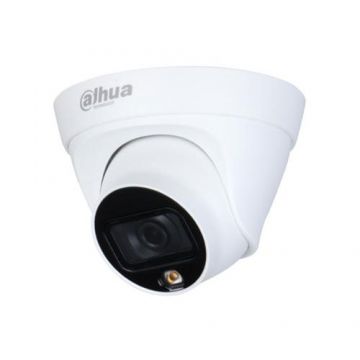 Camera supraveghere exterior IP Dome Dahua Full Color IPC-HDW1239T1P-LED-0280B-S5, 2 MP, lumina alba 15 m, 2.8 mm, PoE