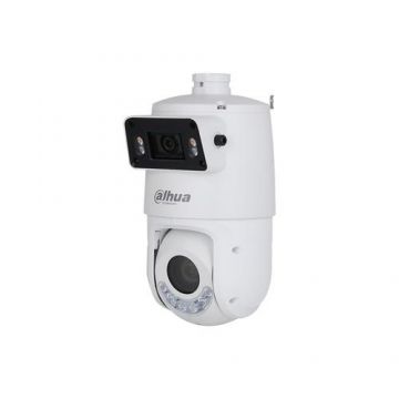 Camera supraveghere exterior IP Speed Dome PTZ Dahua TiOC WizSense SDT4E425-4F-GB-A-PV1-0400, 4MP+4MP, 5-125 mm, 25x, IR 100m, lumina alba 50m, PoE+, slot card, Active deterrence, Smart dual light+, Auto tracking