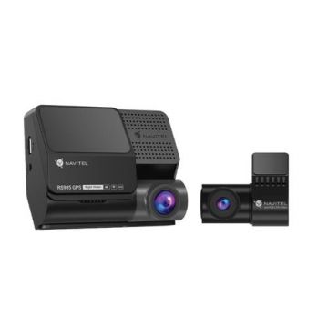 Camera video auto fata-spate NAVITEL RS985, DVR, 4K, Night Vision, Ecran IPS 3inch, GPS, Wi-Fi (Negru)