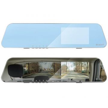 Camera video auto fata spate tip oglinda Tracer Mensa, Full HD, Ecran IPS 4.0inch, Unghi 150°, Set 2 camere (Negru)
