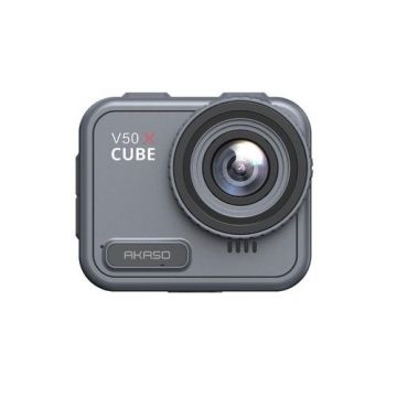 Camera video de actiune AKASO V50 X Cube, 4K 30 FPS, 20 MP, Giroscop 6 axe, Wi-Fi, IP68 (Gri)