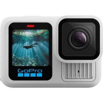 Camera video de actiune GoPro HERO13 Black, 27MP, 5.3K, Ecran tactil 2.27inch, Stabilizare HyperSmooth 6.0, TimeWarp 3.0, Wi-Fi, Bluetooth, Control vocal (Alb)