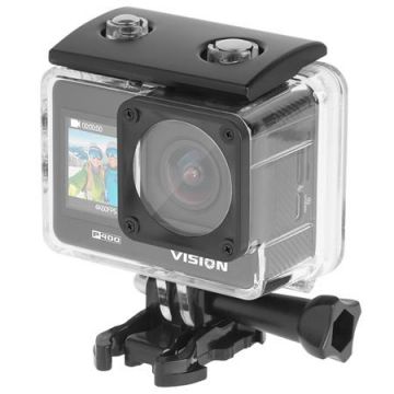 Camera video de actiune Kruger&Matz Sport Vision P400, 4K 60 FPS, 4GB RAM, Wi-Fi, Giroscop, Microfon, Difuzor (Negru)
