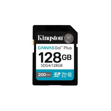 Card de memorie Kingston SDG4/128GB, 128GB, SDXC, Class 10, UHS-I U3, V30, A2, viteza 200MB/s citire, 100MB/s scriere