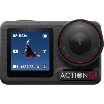 DJI Cameră video DJI Osmo Action 5 Pro Standard Combo, 4K ultra-HD, Senzor 1/1.3″ CMOS, Rezoluție maximă fotografie: 7296×5472, Negru