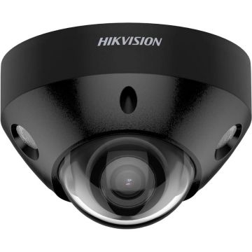 HIKVISION Camera de supraveghere mini dome IP ColorVu Hikvision DS-2CD2547G2-LS2CB, 4MP, lentila 2.8mm, lumina alba 30m, microfon, PoE, IP67, negru