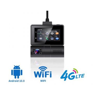Mini Camera auto DVR iSEN G5, 4G, Display 3inch, 2GB RAM, 32GB Flash, Android 10, Comunicare bidirectionala, Monitorizare parcare, GPS, WiFi, ADAS, G-Sensor (Negru)