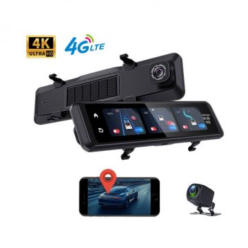 Oglinda Retrovizoare cu Camera Auto iSEN V7, Ecran Tactil 11.26  , 4K 25fps Fata  1K Spate, Acces de la distanta 4G, GPS+Beidou, G-senzor, ADAS, BSD, Time-lapse, Monitorizare Parcare