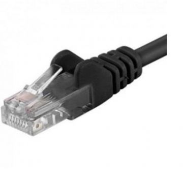 Patchcord retea UTP Cat.6, lungime 0.25m, conectori RJ45-RJ45, culoare neagra, model UTP-6-0.25-BK