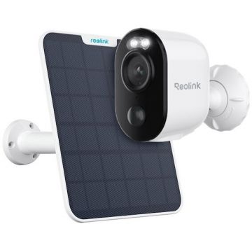 Reolink Camera supraveghere wireless cu panou solar Reolink Argus B310, 3 MP, 4 mm, IR / lumina alba 10 m, WiFi, detectie persoane / vehicule / animale, acumulator 6000mAh, microfon, difuzor