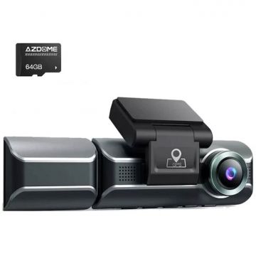 AZDOME Camera auto DVR AZDOME M550 MAX, Tripla, 4K, WiFi, GPS, Unghi 170, WDR, G-Sensor, Mod parcare, Card 64Gb inclus