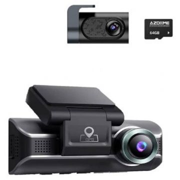 AZDOME Camera auto DVR AZDOME M550Pro, Dubla, 4K, WiFi, GPS, 5GHz, WDR, G-Sensor, Mod parcare, Card 64Gb inclus