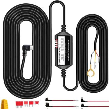 AZDOME Kit cablu alimentare si monitorizare miscare pentru AZDOME JYX04 pentru modele M300, M300S, 12 / 24V la 5V / 3A, Micro USB