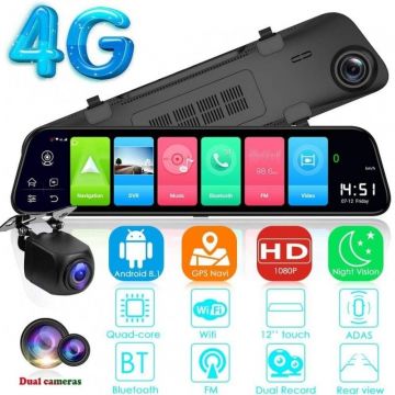 Camera Auto Dubla Tip Oglinda T41S , Android 8.1, 4G si WiFi, 12
