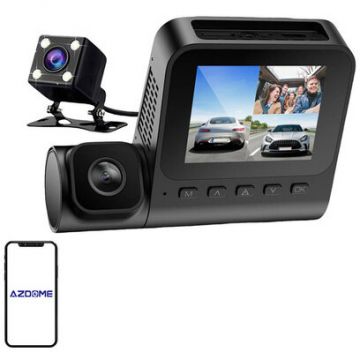 Camera Auto Frontala 1080p de Interior 1080p din Spate VGA Azdome V600-3CH Senzor G Negru