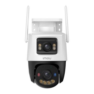 Camera supraveghere exterior WiFi PT cu lentila si iluminare duala Imou Cruiser Dual 2 IPC-S7XEP-10M0WED, 6 MP, 2x 3.6 mm, IR/lumina alba 30 m, WiFi 6, 2.4 Ghz, microfon si difuzor, lumina avertizare, sirena, slot card