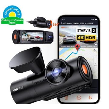 Camera video auto Vantrue Nexus 4 Pro, Fata+Spate+Interior, 4K, 3 canale, Wi-Fi, Ecran IPS 3.19inch, GPS, Microfon si Difuzor, Control vocal (Negru)