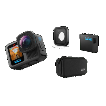Camera video de actiune GoPro HERO13 Black Ultra Wide Edition, 27MP, 5.3K, Ecran tactil 2.27inch, Stabilizare HyperSmooth 6.0, TimeWarp 3.0, Wi-Fi, Bluetooth, Control vocal (Negru)